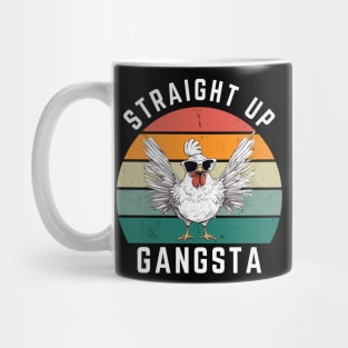 Straight Up Gangsta Funny Chicken Retro Vintage Mug